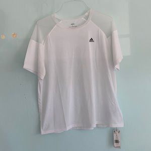 Adidas White Mesh Training top short sleeve new
